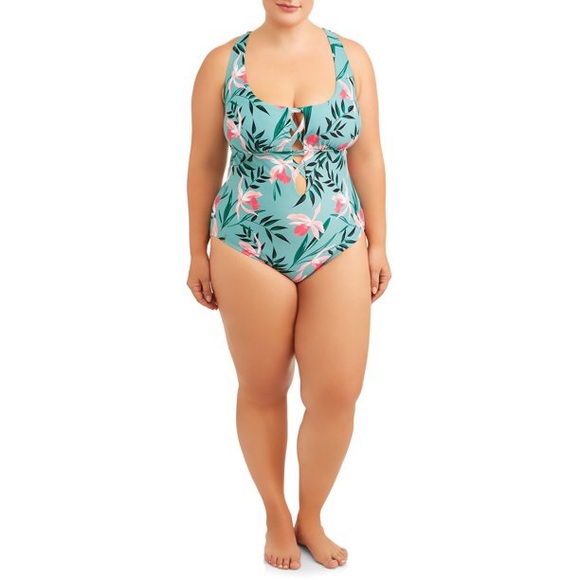 Terra & Sky Floral Print Tommy Control Removable Cups One Piece Swimwear 2X - Picture 4 of 16